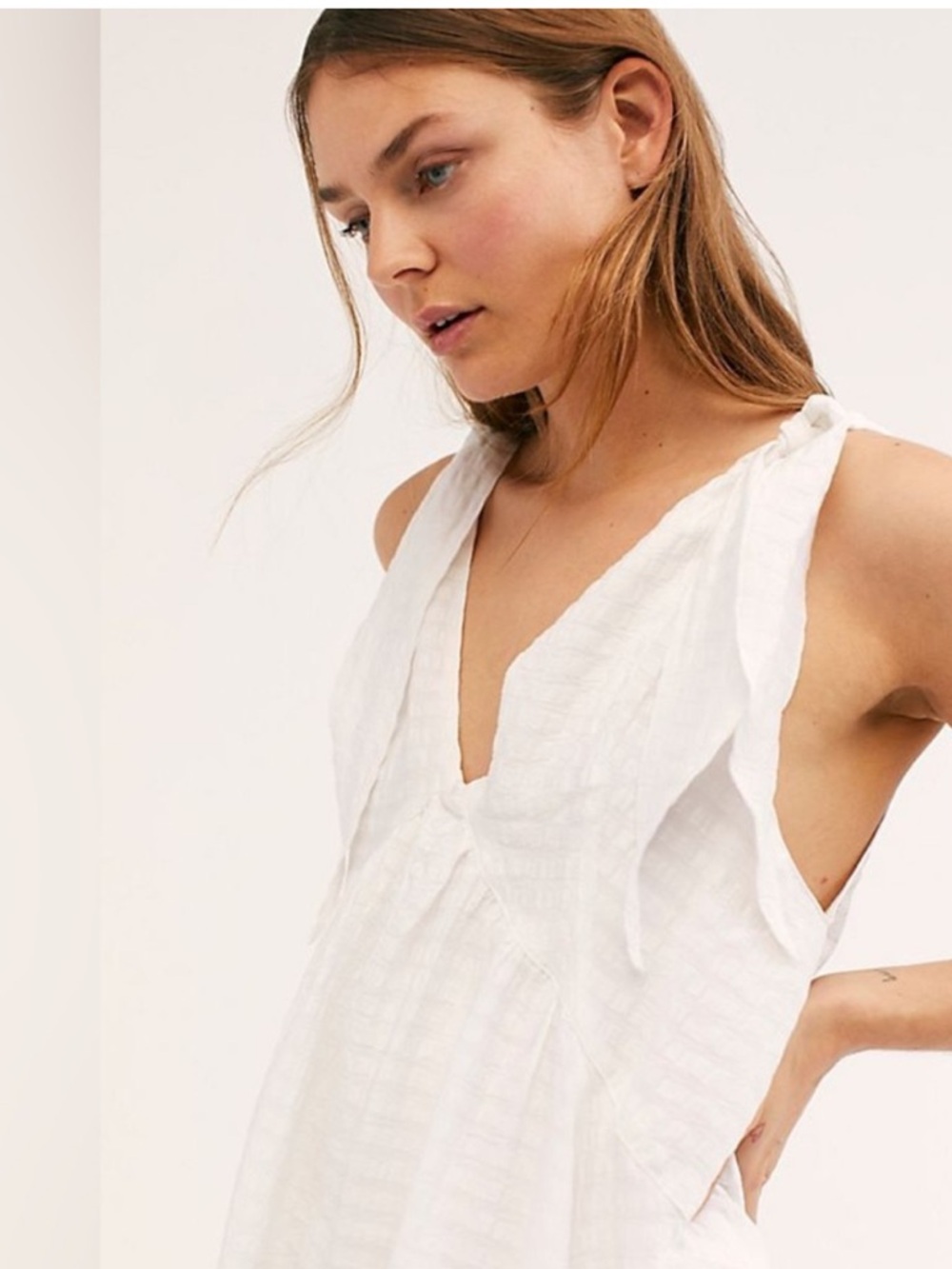 Free People linen blend white Celine Dress - Picture 3 of 11